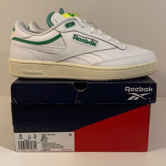 🍏 [BRAND NEW] REEBOK CLUB C 85 PUMP GLEN GREEN MENS SHOES SIZE 8 SNEAKERS 🍏 - Picture 4 of 13